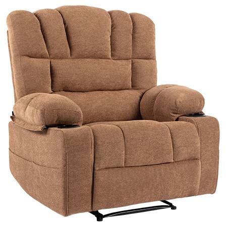Alt View 4. APRILSOUL - Massage Recliner Chair Sofa with Heating Vibration - Brown.