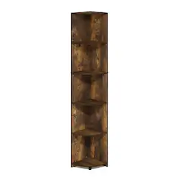 FurniFact - Engineered Wood bookcase with sleek design, durable construction - Amber Pine