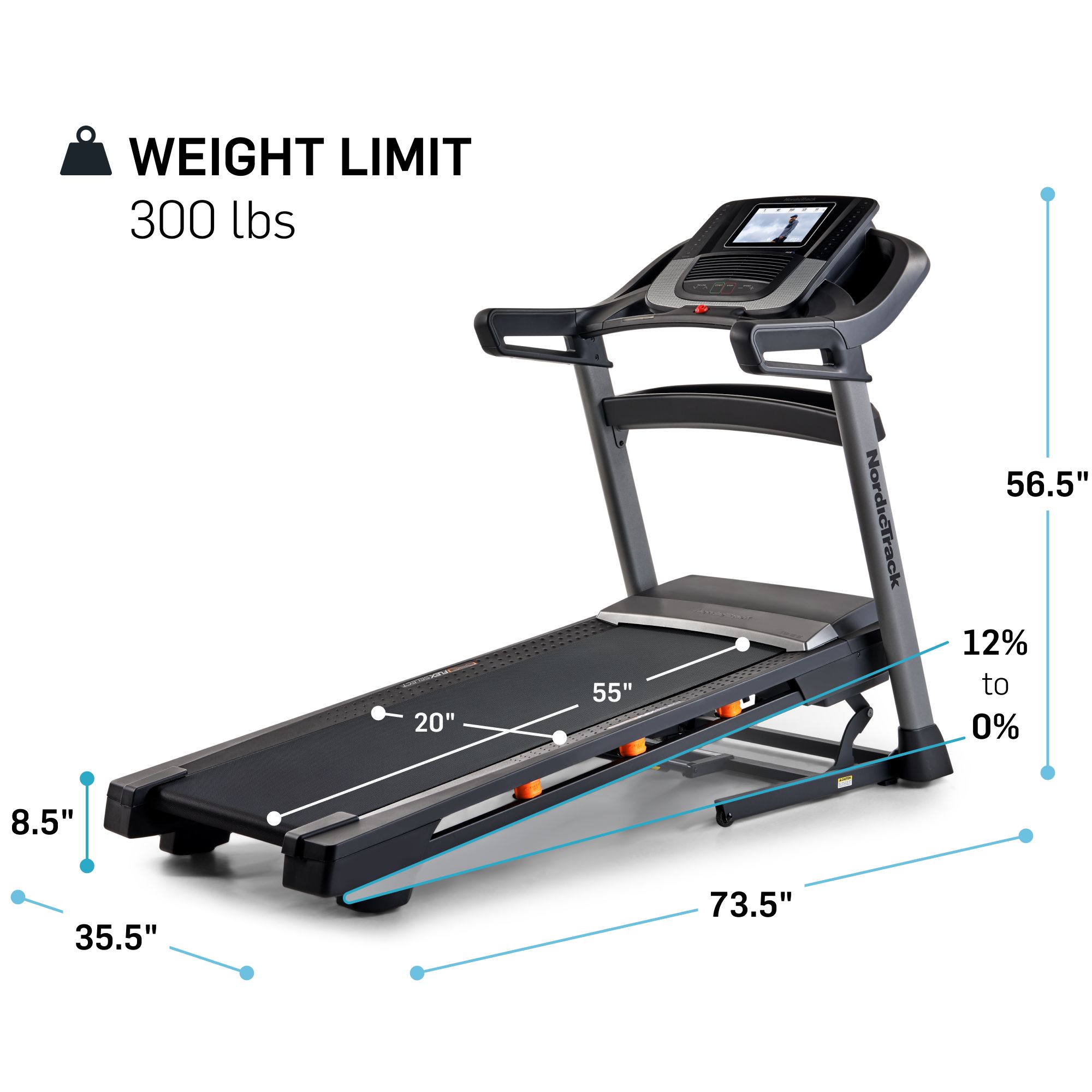 Alt View 11. NordicTrack - T Series 8.5 S Treadmill - Black.