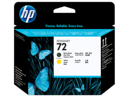 HP - 72 Matte Black and Yellow DesignJet Printhead, C9384A