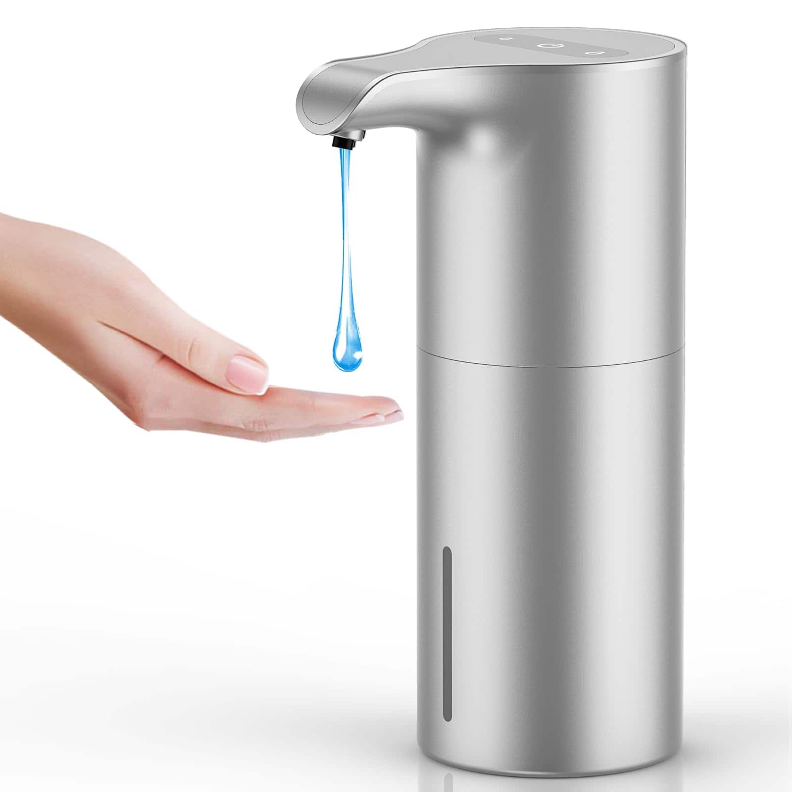 Dapper Styles - Automatic Liquid Soap Dispenser Touchless Hand Sanitizer Electric Motion Sensor Waterproof Pump For Bathroo - Silver-Liquid