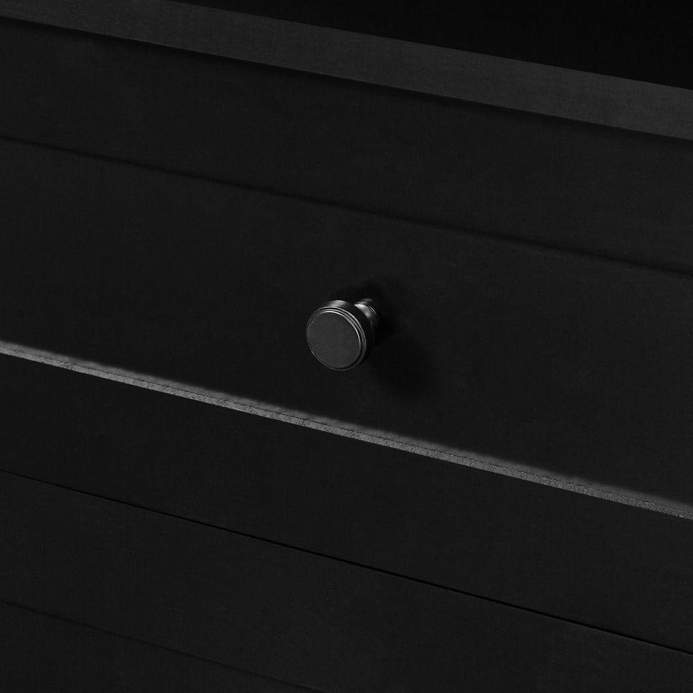 Alt View 2. Kadyn - Black Triangle Tall Cabinet with 3 Drawers and Adjustable Shelves for Bathroom, Kitchen or Living Room, MDF Board - Black.