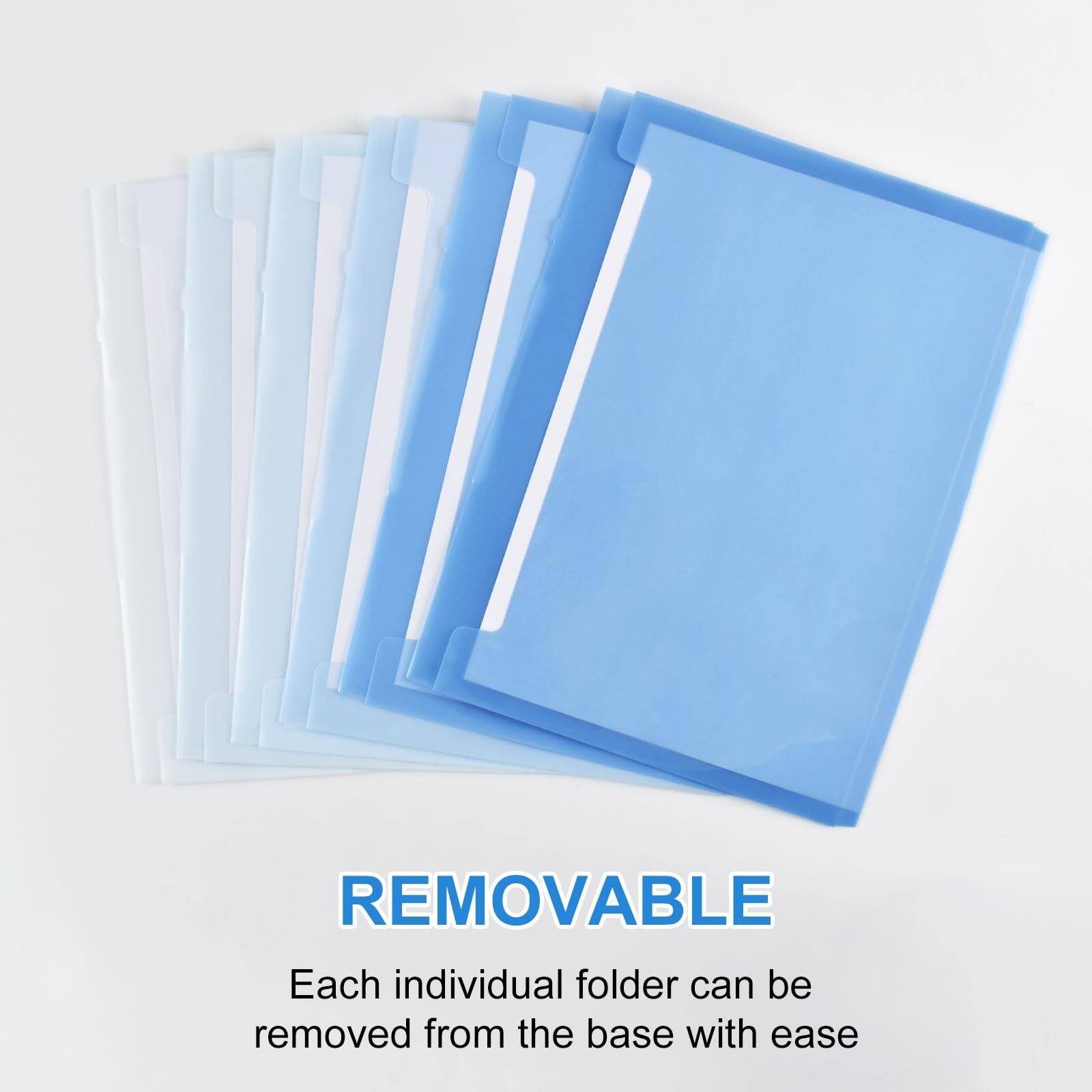 REMOVABLE  
Each individual folder can be removed from the base with ease