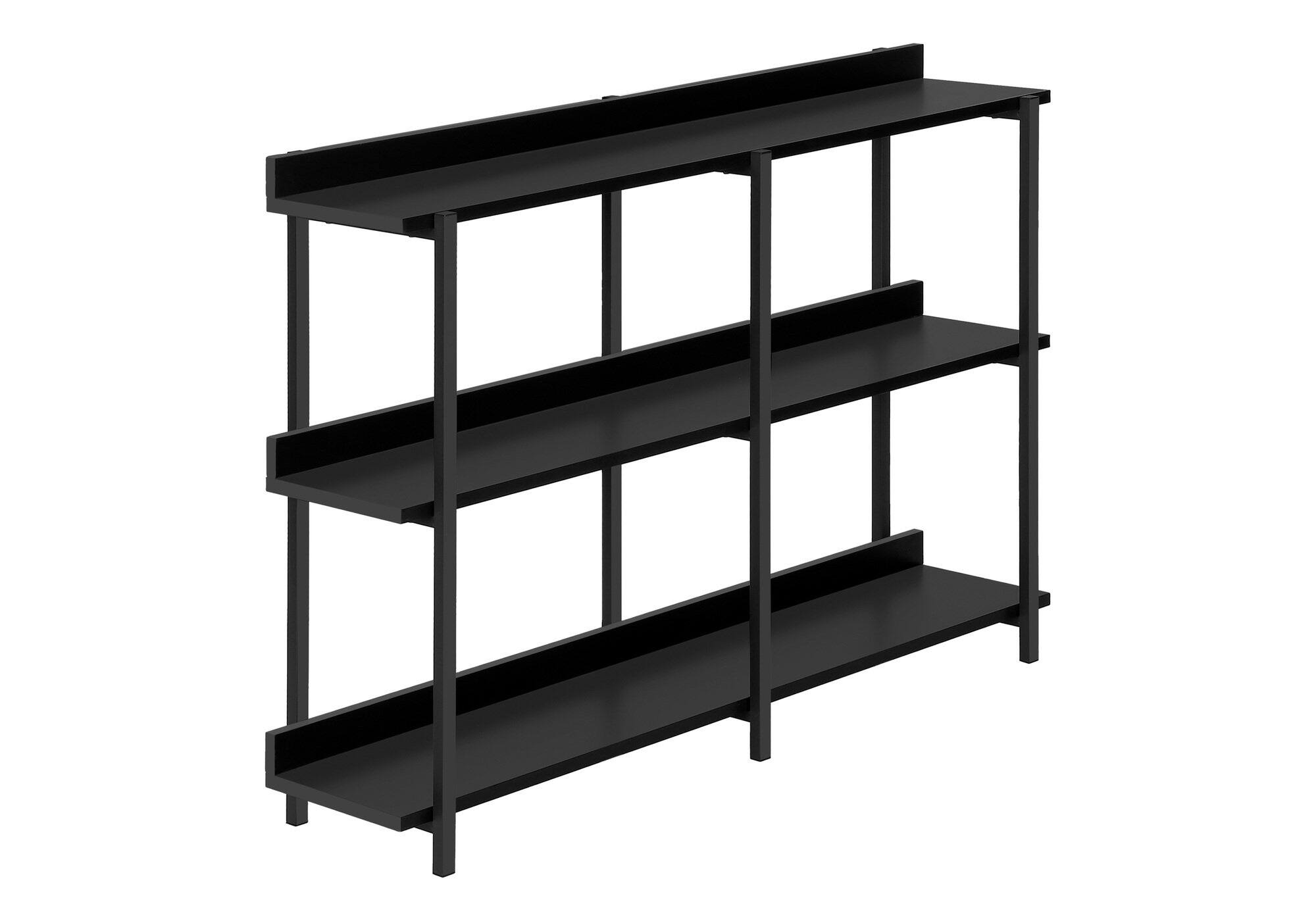 Left. TinyHomie - Accent Table Console Entryway Narrow Sofa Living Room Bedroom Black Laminate Black Metal Contemporary Modern - Black.