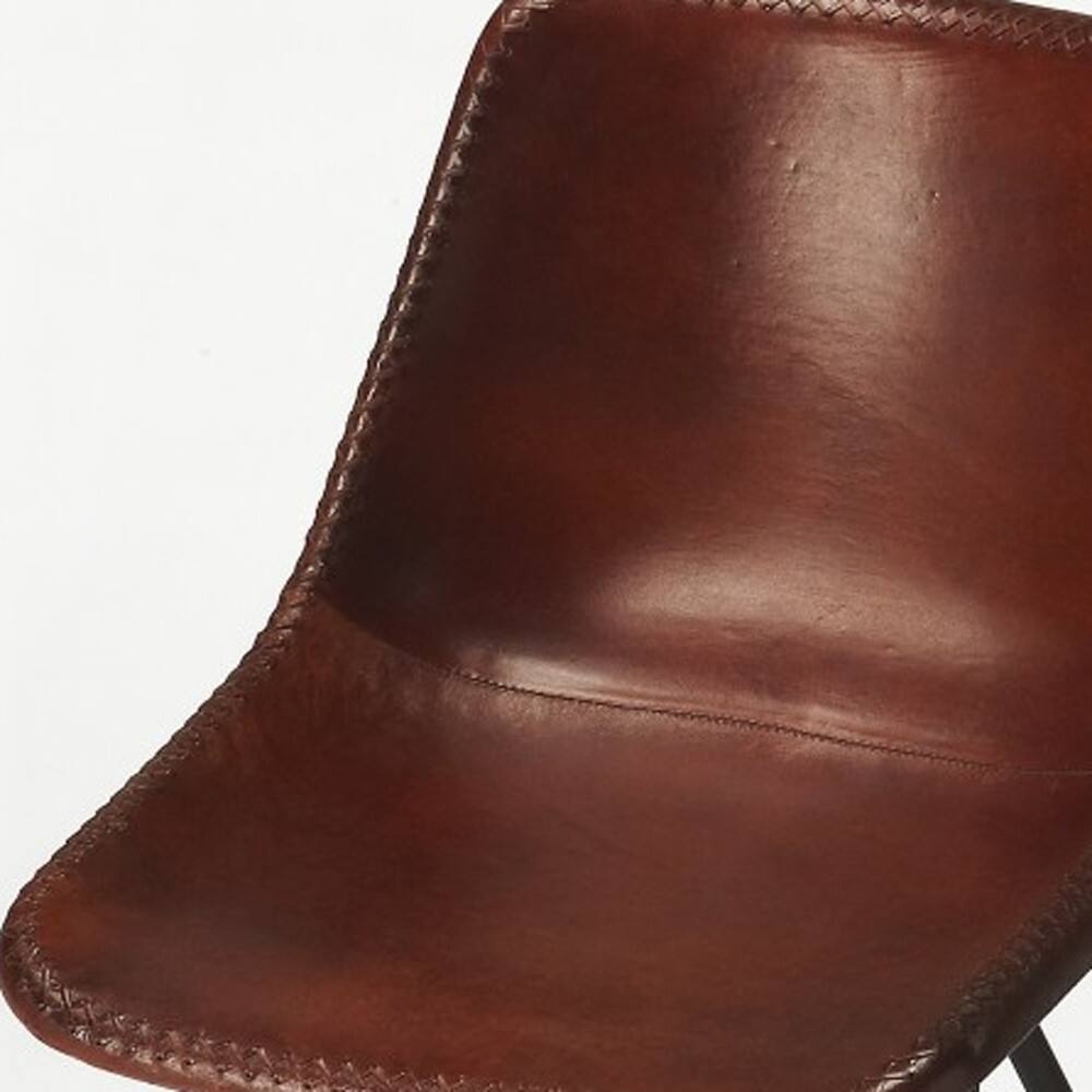 Angle. Hivvago - Hivvago 21 Inch Faux Leather Side Chair - Brown.