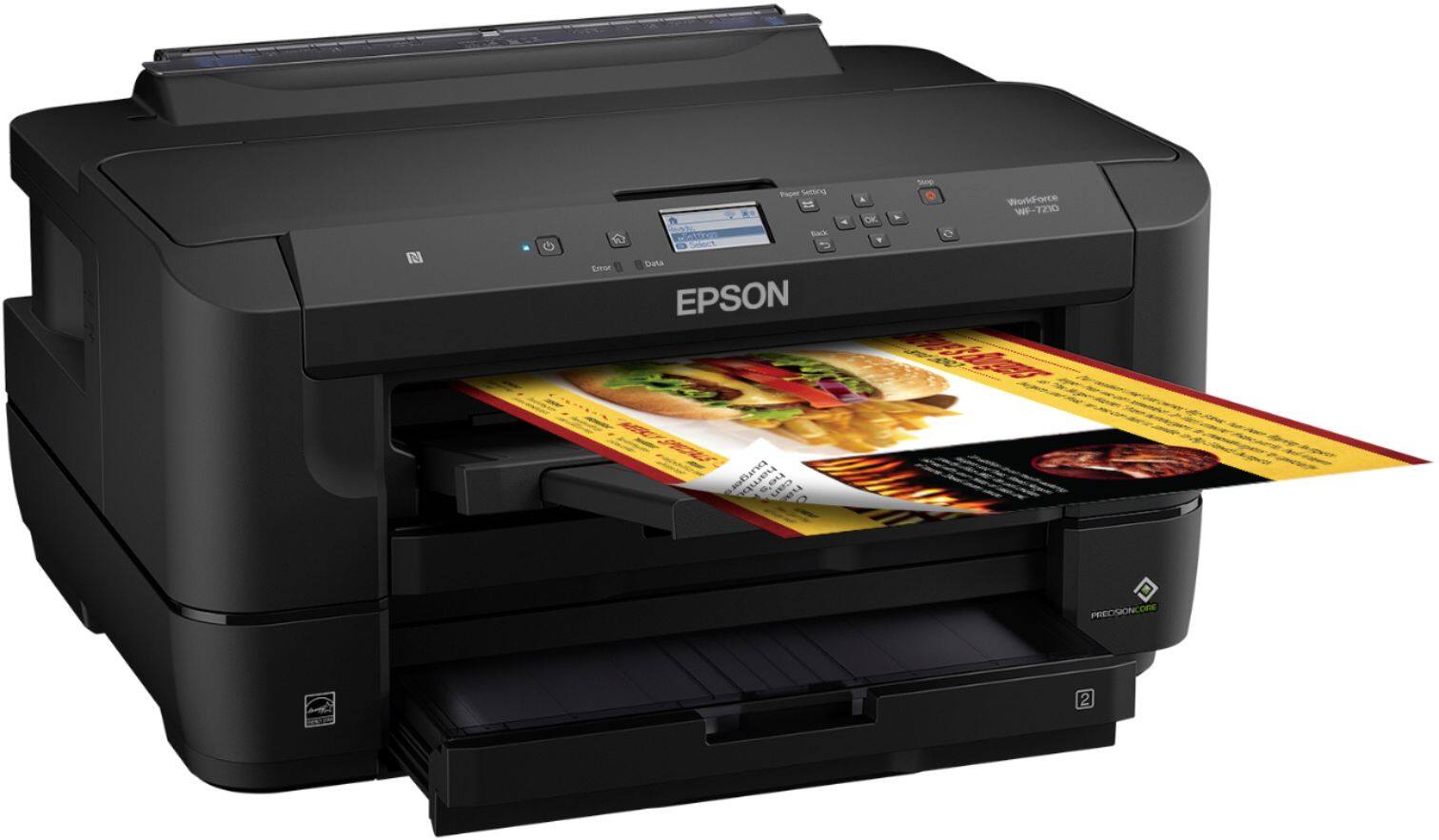 Angle. Epson - WorkForce WF-7210 Wireless All-In-One Inkjet Printer - Black.