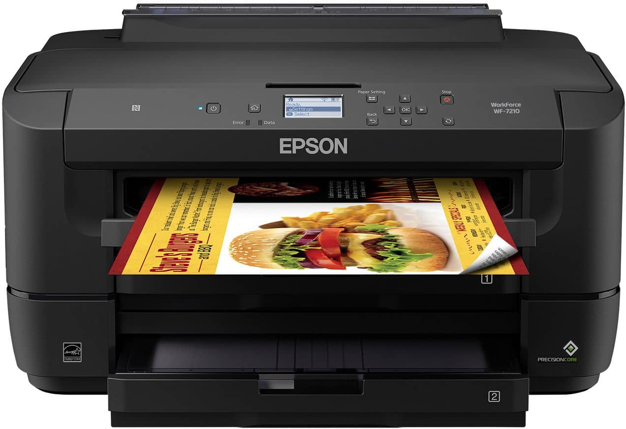 Front. Epson - WorkForce WF-7210 Wireless All-In-One Inkjet Printer - Black.