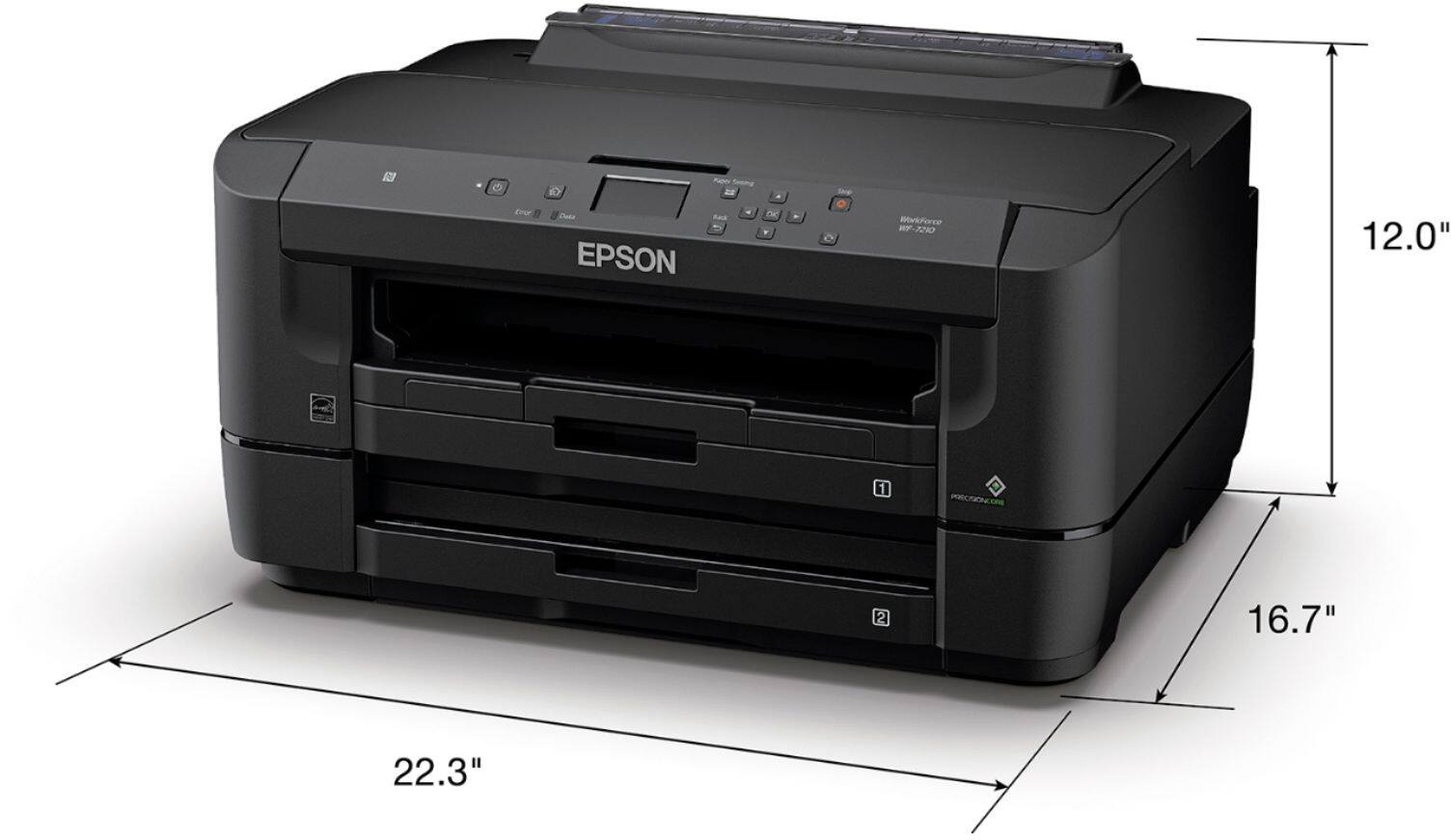 Alt View 14. Epson - WorkForce WF-7210 Wireless All-In-One Inkjet Printer - Black.