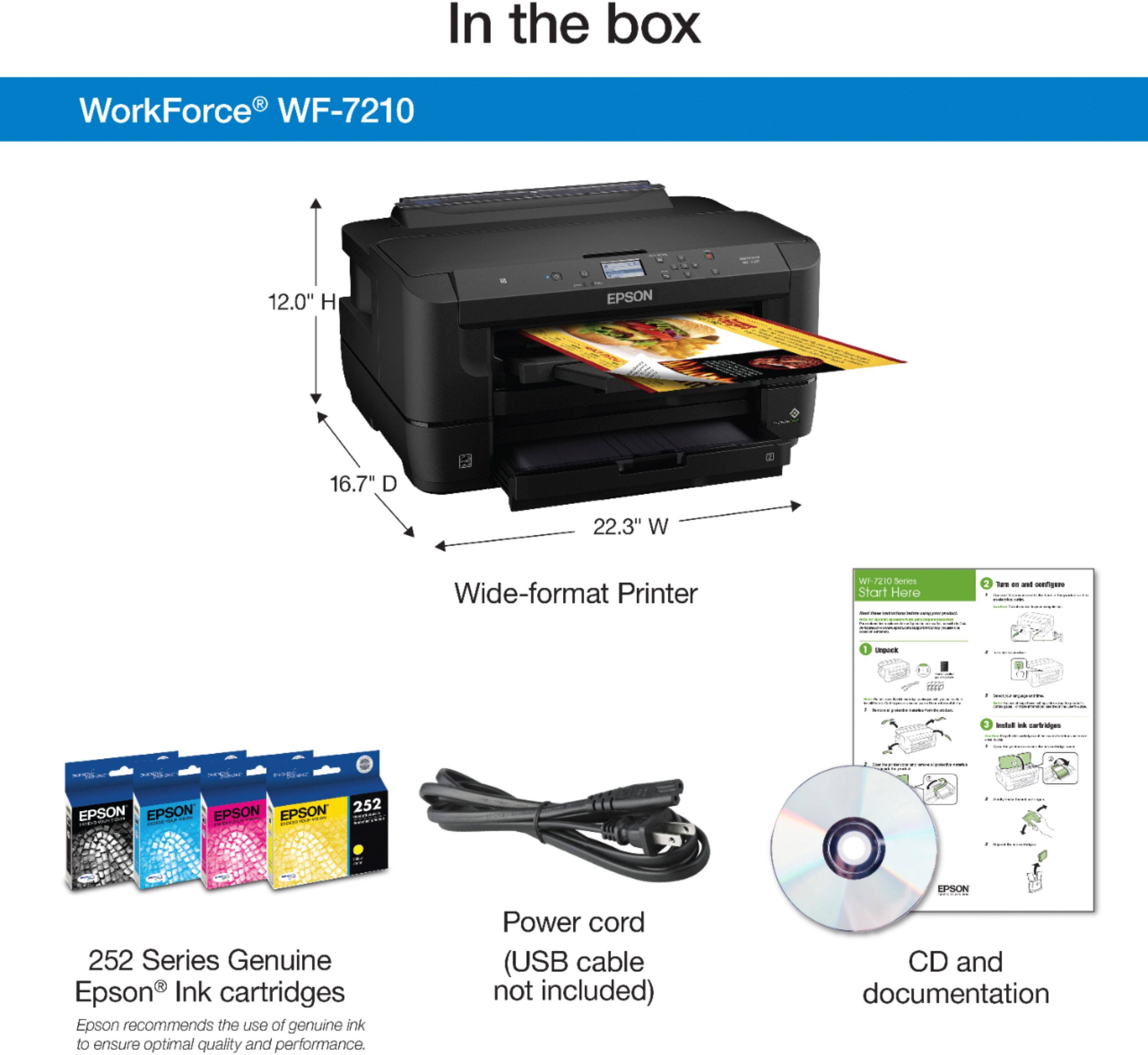 Alt View 21. Epson - WorkForce WF-7210 Wireless All-In-One Inkjet Printer - Black.