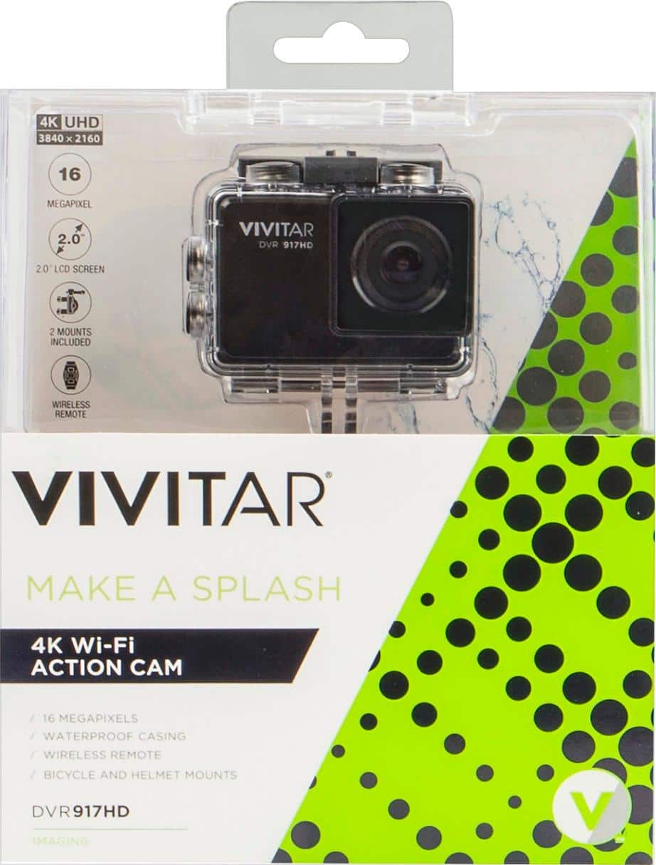 Alt View 15. Vivitar - 4K Action Camera with Remote - Black.