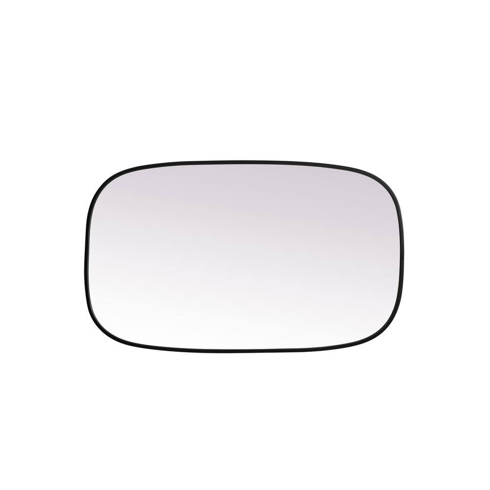Back. Elegant Decor - Metal Frame Oval Mirror 24x40 Inch in Black - Black.