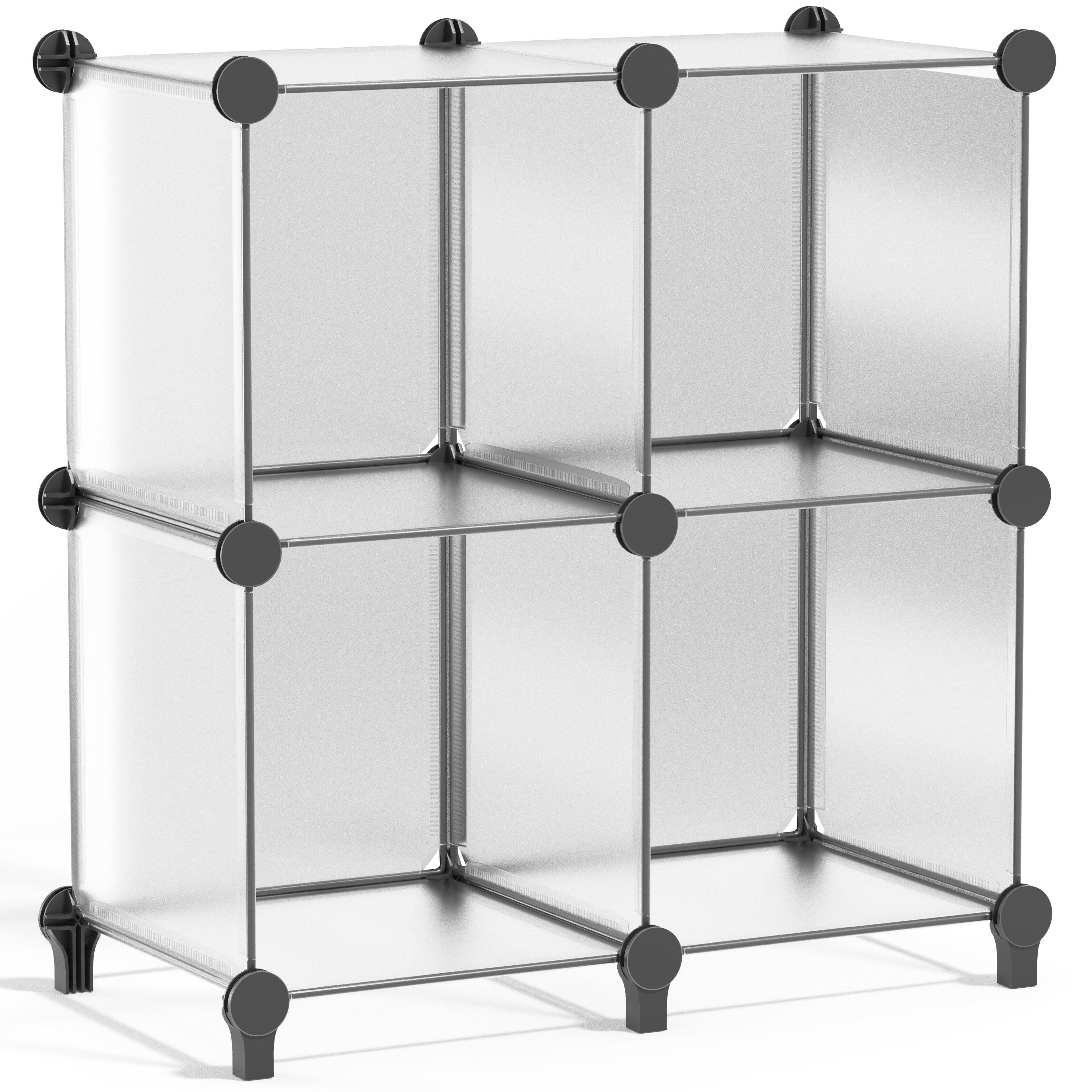 Angle. Sorbus - Sorbus 4 Cube Storage Organizer –Waterproof Cubby Shelf - Closet, Toys, Books, Shoes, Décor –Bedroom, Living Room, Kids - Clear.