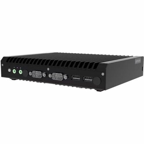 Front. Lenovo - 12NH001NUT Edge IoT Gateway With Intel Atom Processor - Black.