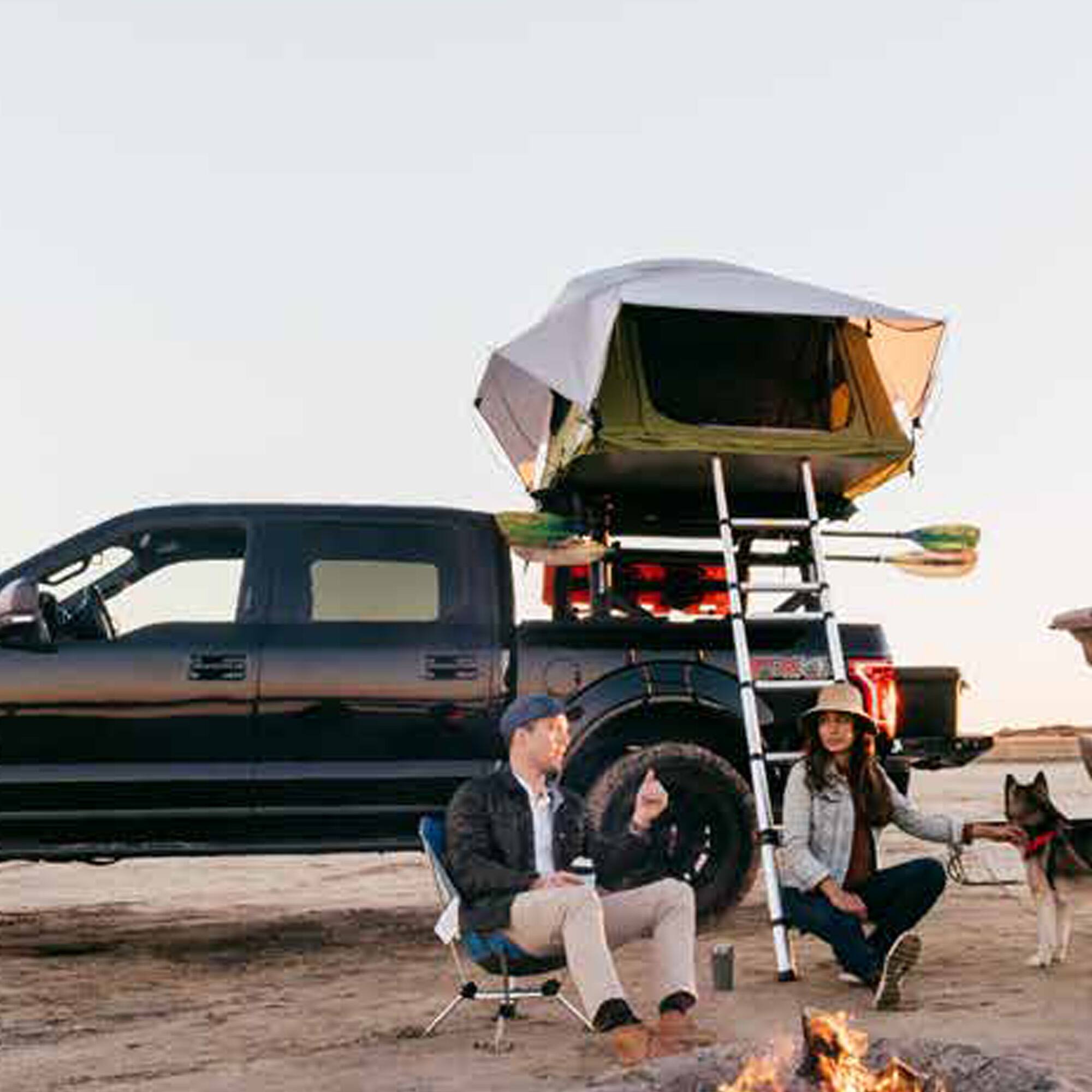 Alt View 3. Yakima - Yakima SkyRise Medium Nylon Rooftop Camping Tent for 3 People with Ladder, Green - Green.