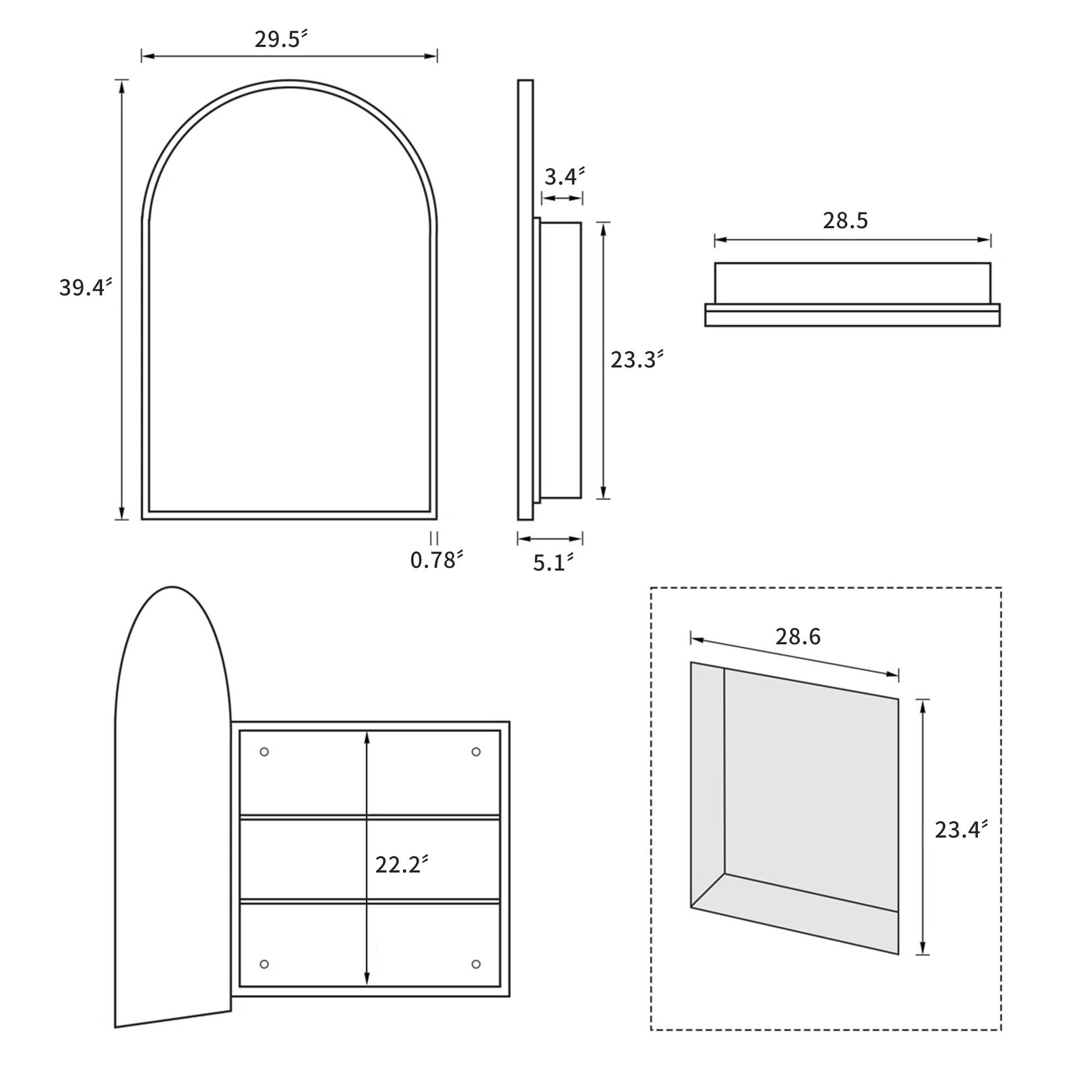 29.5"  
39.4"  
0.78"  
5.1"  
28.5"  
23.3"  
3.4"  
28.6"  
23.4"  
22.2"