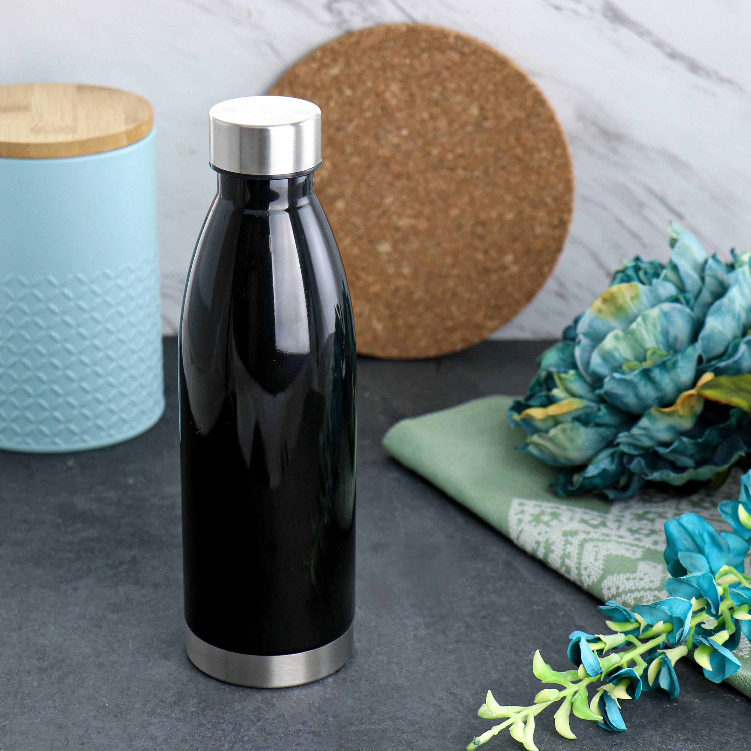 Alt View 5. Gibson - Gibson Home Dunneally 23 Ounce Plastic Water Bottle with Lid in Black - Black.