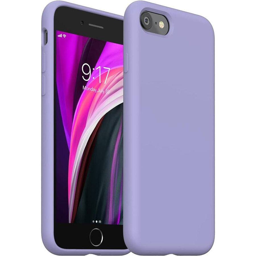 Entronix - Soft-Touch Liquid Silicone Case for iPhone 8, 7, SE - Stylish Protection - Purple