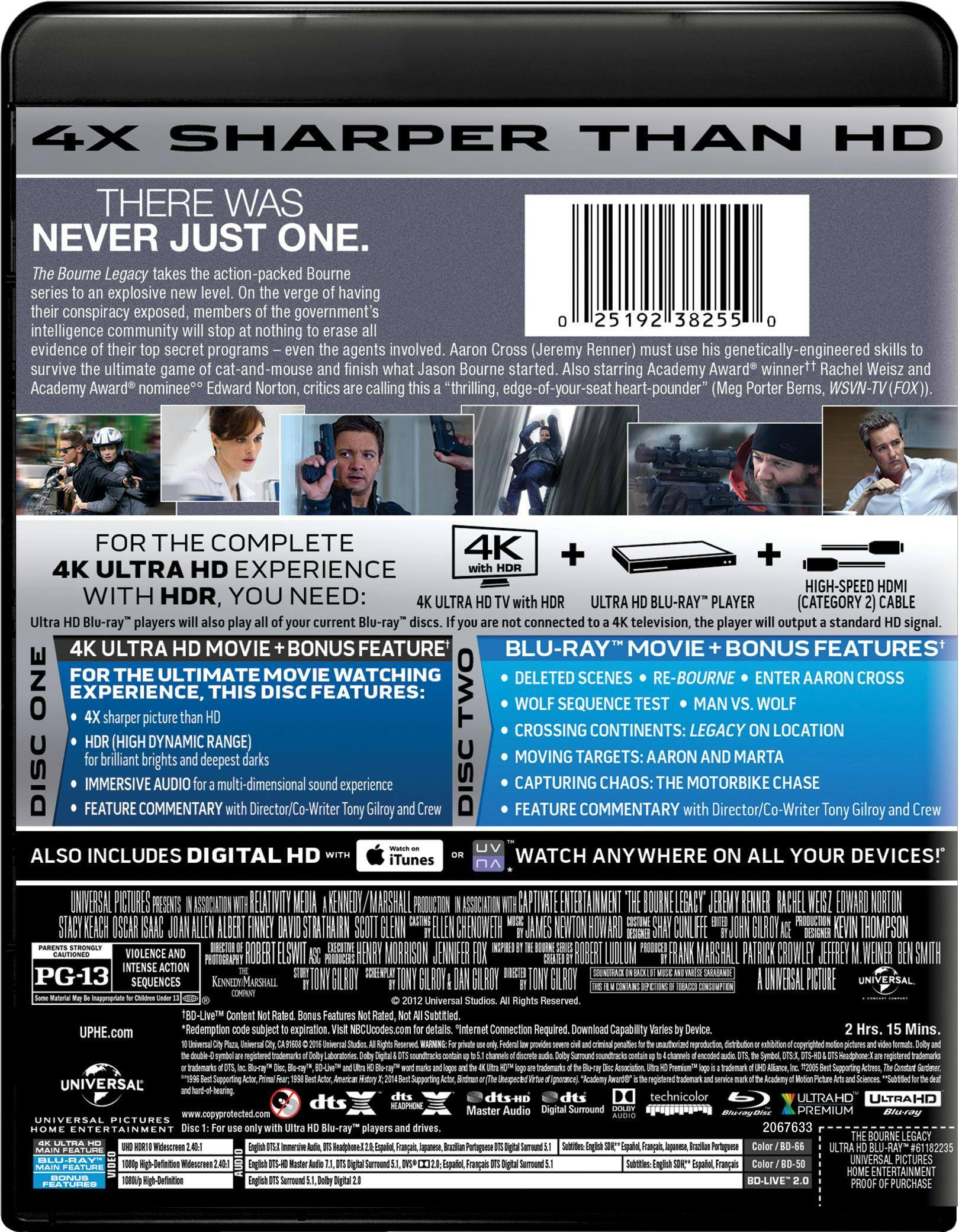 Back. The Bourne Legacy (4K Ultra HD) [UHD].