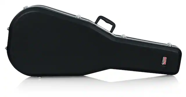 Front. Gator Cases - Deluxe Molded Dreadnought Guitar Case - Black.
