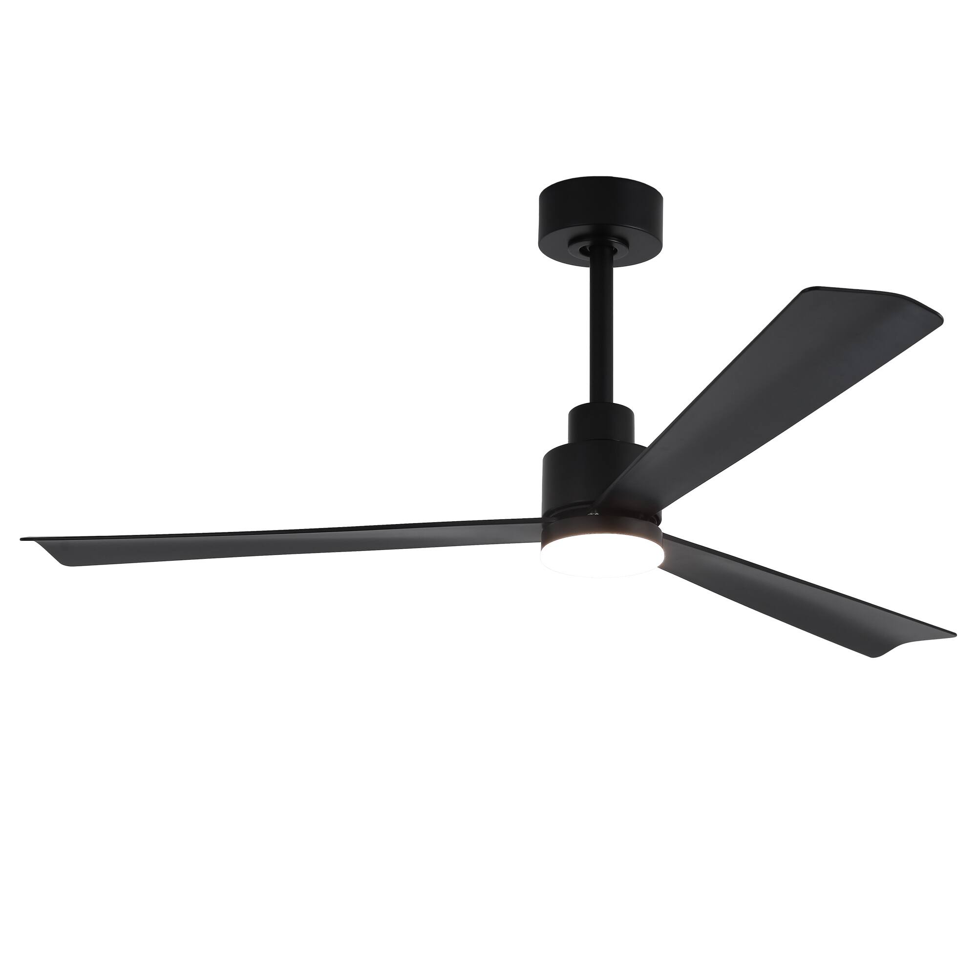 Alt View 7. Parrot Uncle - 52-Inch Modern Propeller Ceiling Fan with Dimmable LED Light, 6-Speed DC Motor, Remote Control - Black.