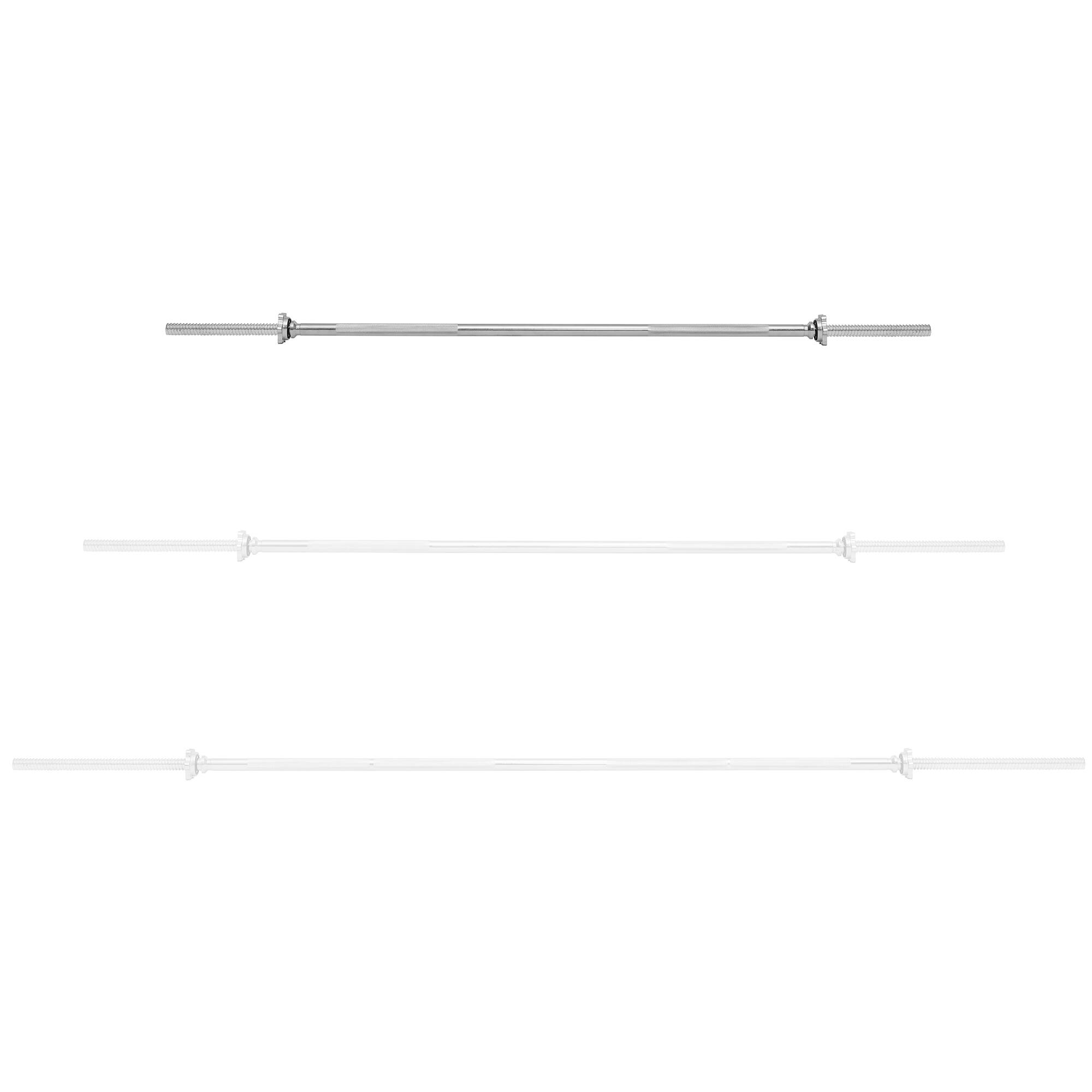 Alt View 4. Philosophy Gym - 1-in Weightlifting Barbell - Threaded Straight Bar with Star Collars - Chrome.