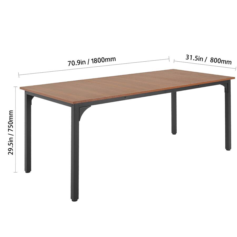 71 Inches Table VEVOR Rectangle Dining Table, 71 inch Length Large Wood Tables for 6 8 ...