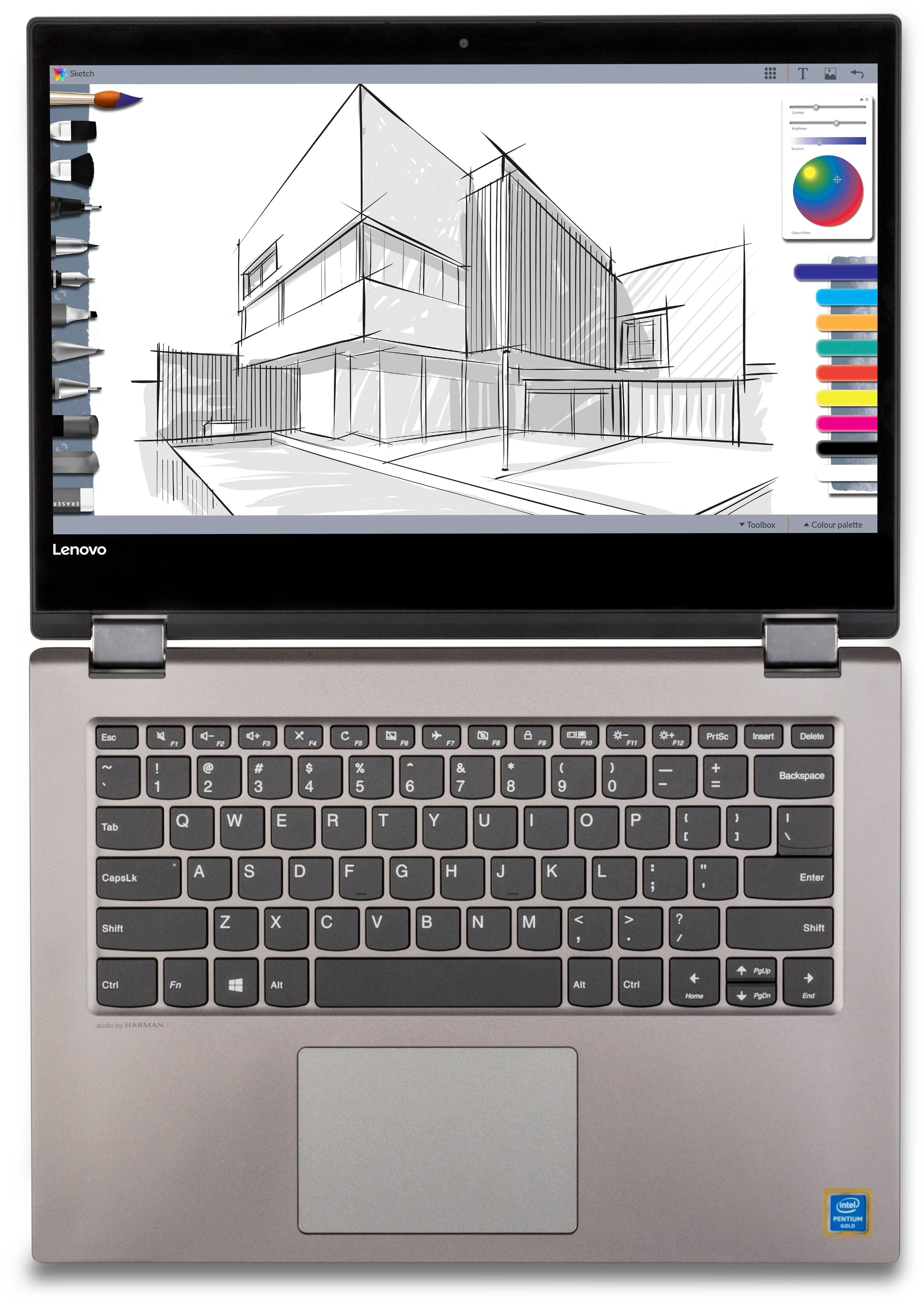 Alt View 12. Lenovo - 14" Touch-Screen Laptop - Intel Pentium - 4GB Memory - 500GB Hard Drive.