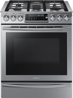 Samsung - 5.8 Cu. Ft. Self-Cleaning Slide-In Gas Convection Range - Stainless steel - Front_Zoom