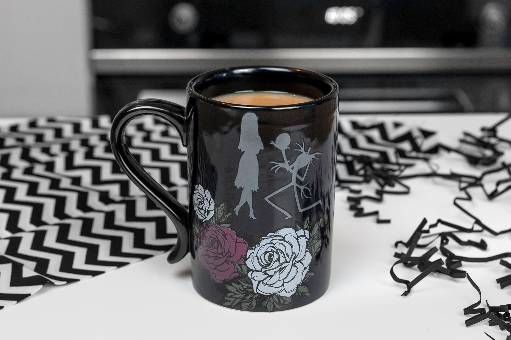 Alt View 3. Disney - The Nightmare Before Christmas Black Rose Wedding 15 Oz Ceramic Coffee Mug - Black.