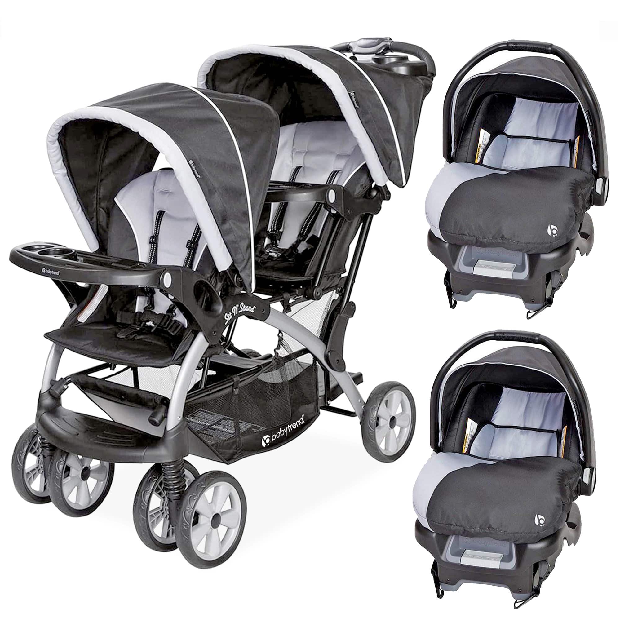 Baby Trend - Sit N Stand Baby Double Stroller and 2 Infant Car Seat Combo, Stormy price history on PriceWatchPro