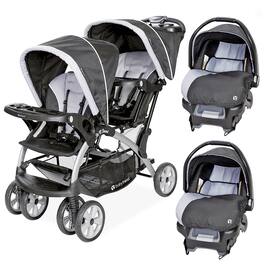 Baby Trend - Sit N Stand Baby Double Stroller and 2 Infant Car Seat Combo, Stormy