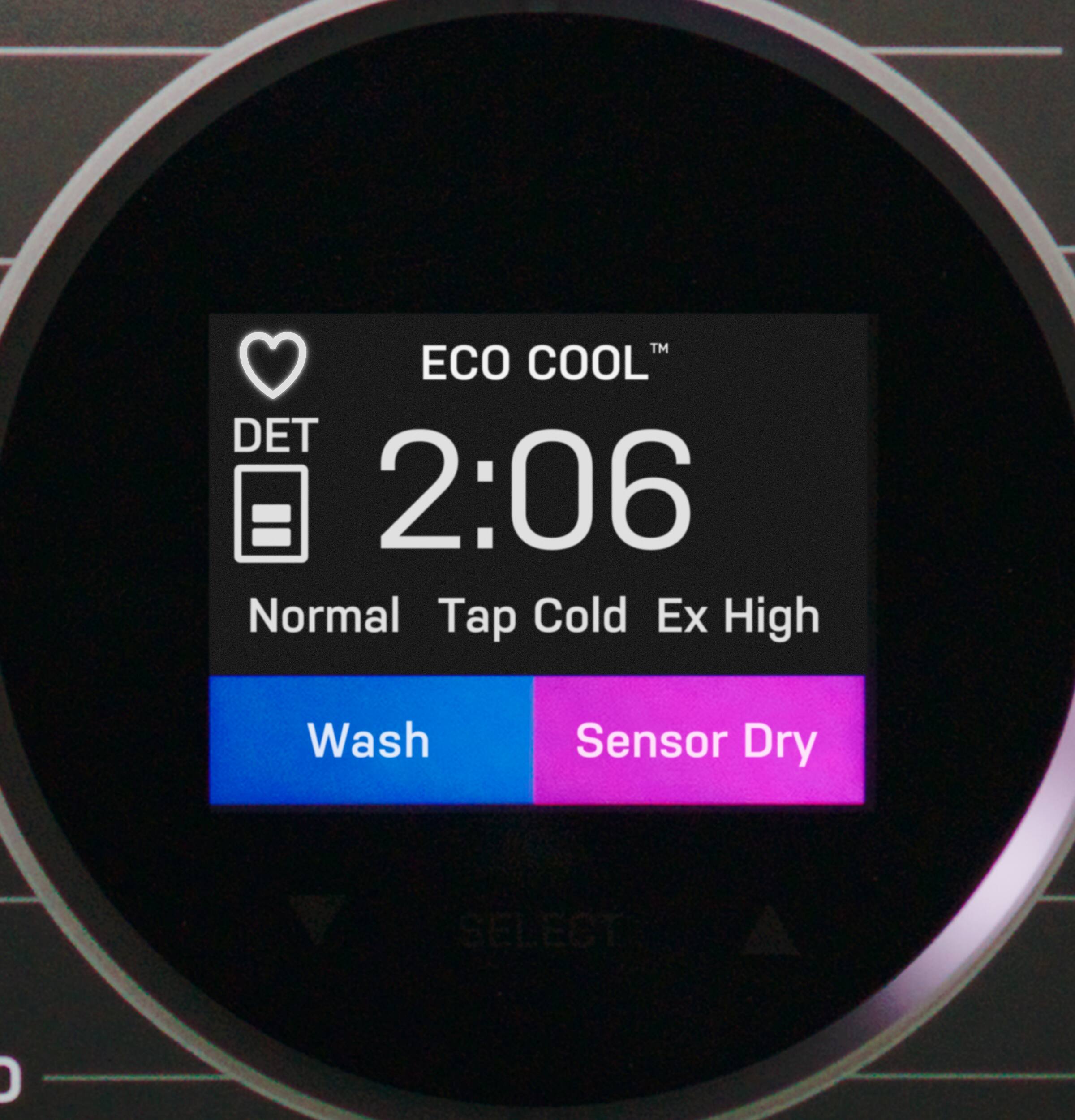 ECO COOL™  
DET 2:06  
Normal Tap Cold Ex High  
Wash Sensor Dry