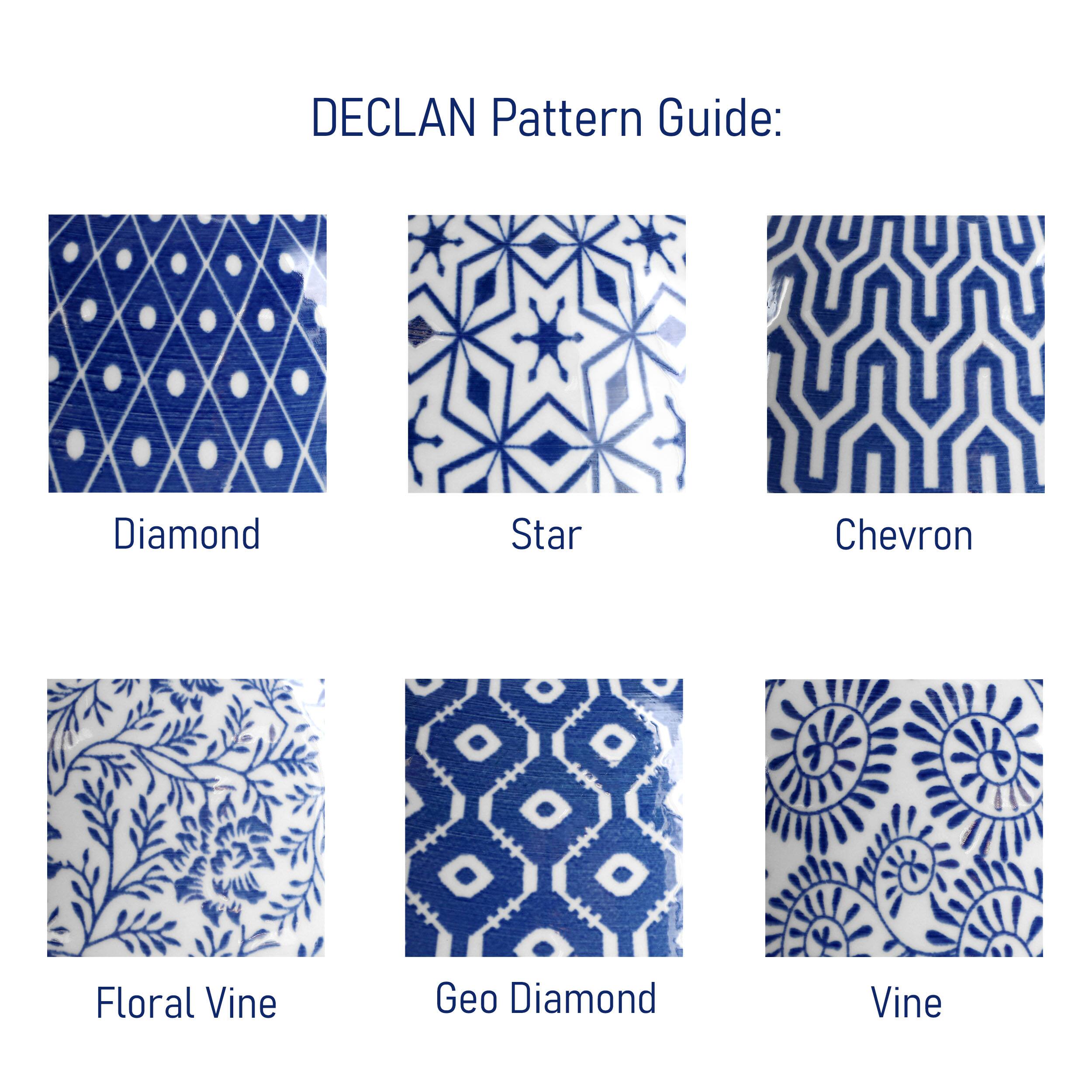 DECLAN Pattern Guide: Diamond Star Chevron Floral Vine Geo Diamond Vine