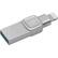 Front. Kingston - DataTraveler Bolt Duo 128GB USB 3.1, Apple Lightning Flash Drive - Silver.