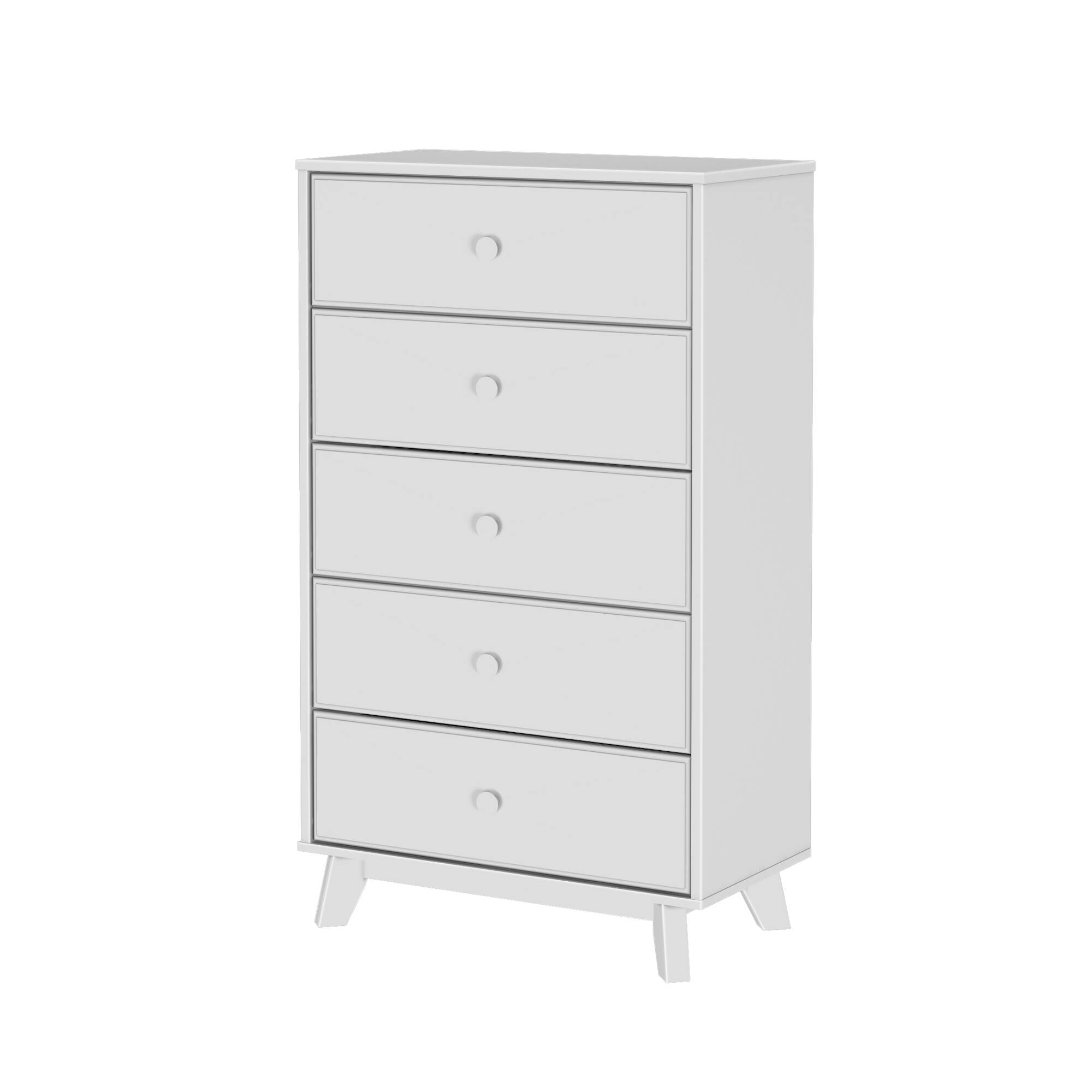 Alt View 2. Plank+Beam - Plank+Beam Classic 5-Drawer Dresser, White - White.