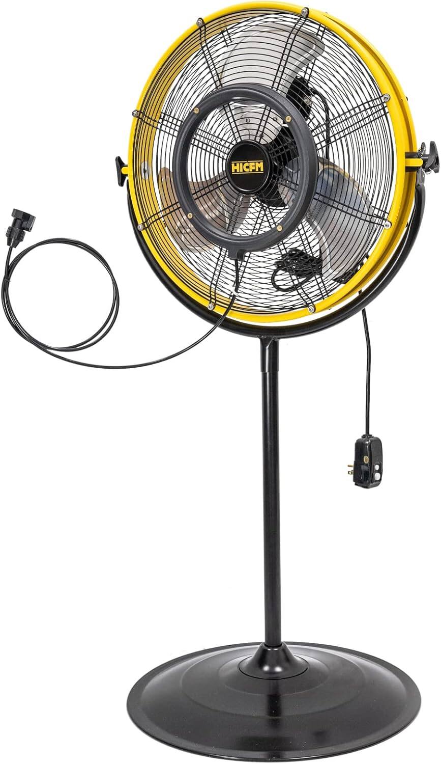 Front. Akoasm - 20" Outdoor Misting Pedestal Fan, IP44 Enclosed Motor, Detachable Mist Kit, 4400 CFM, 3-Speed for Patio.