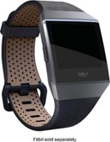 Perforated Band Leather Small Watch Strap for Fitbit Ionic - Midnight blue - Angle_Zoom