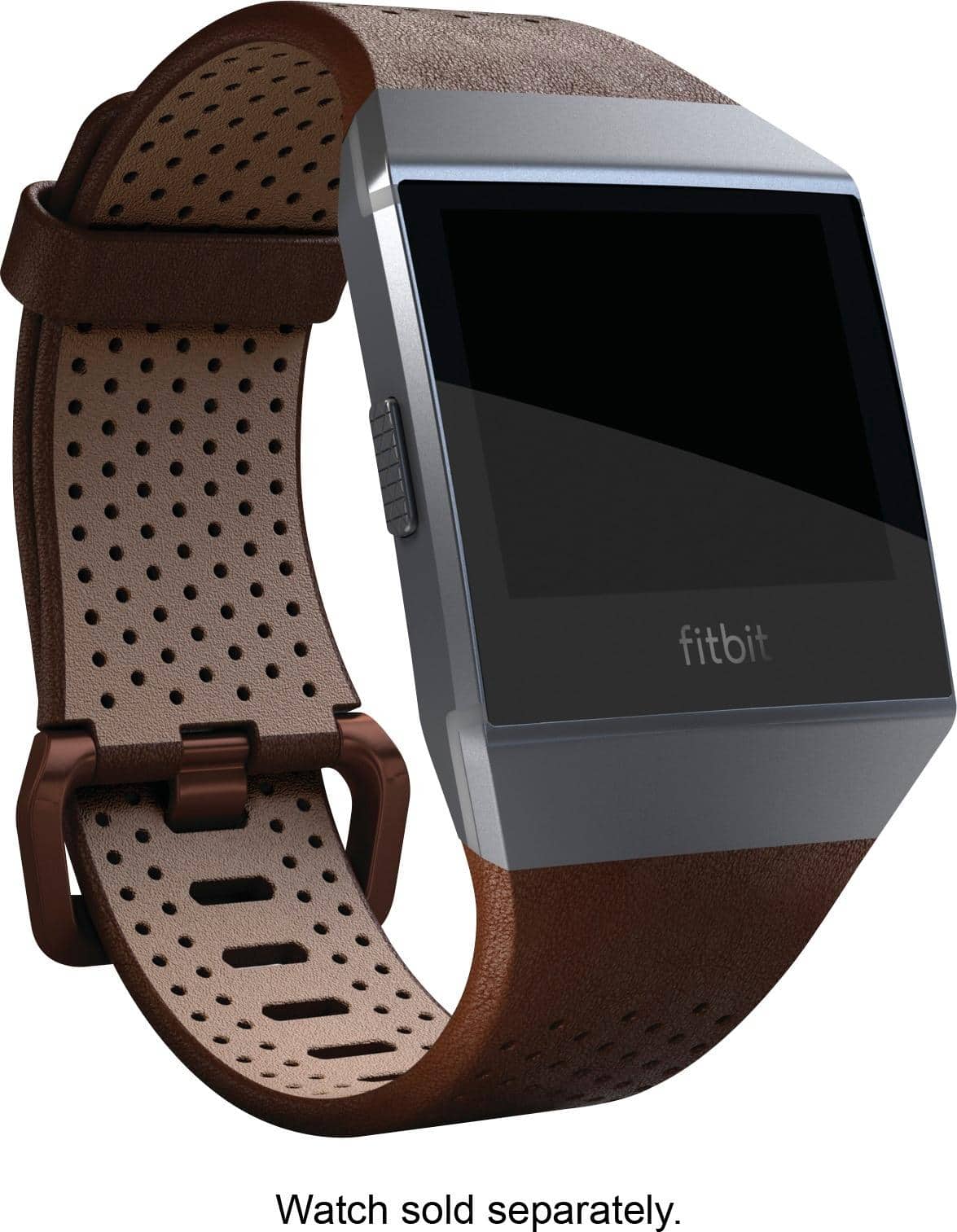 Angle. Fitbit - Band Leather Large Watch Strap for Fitbit Ionic - Cognac.