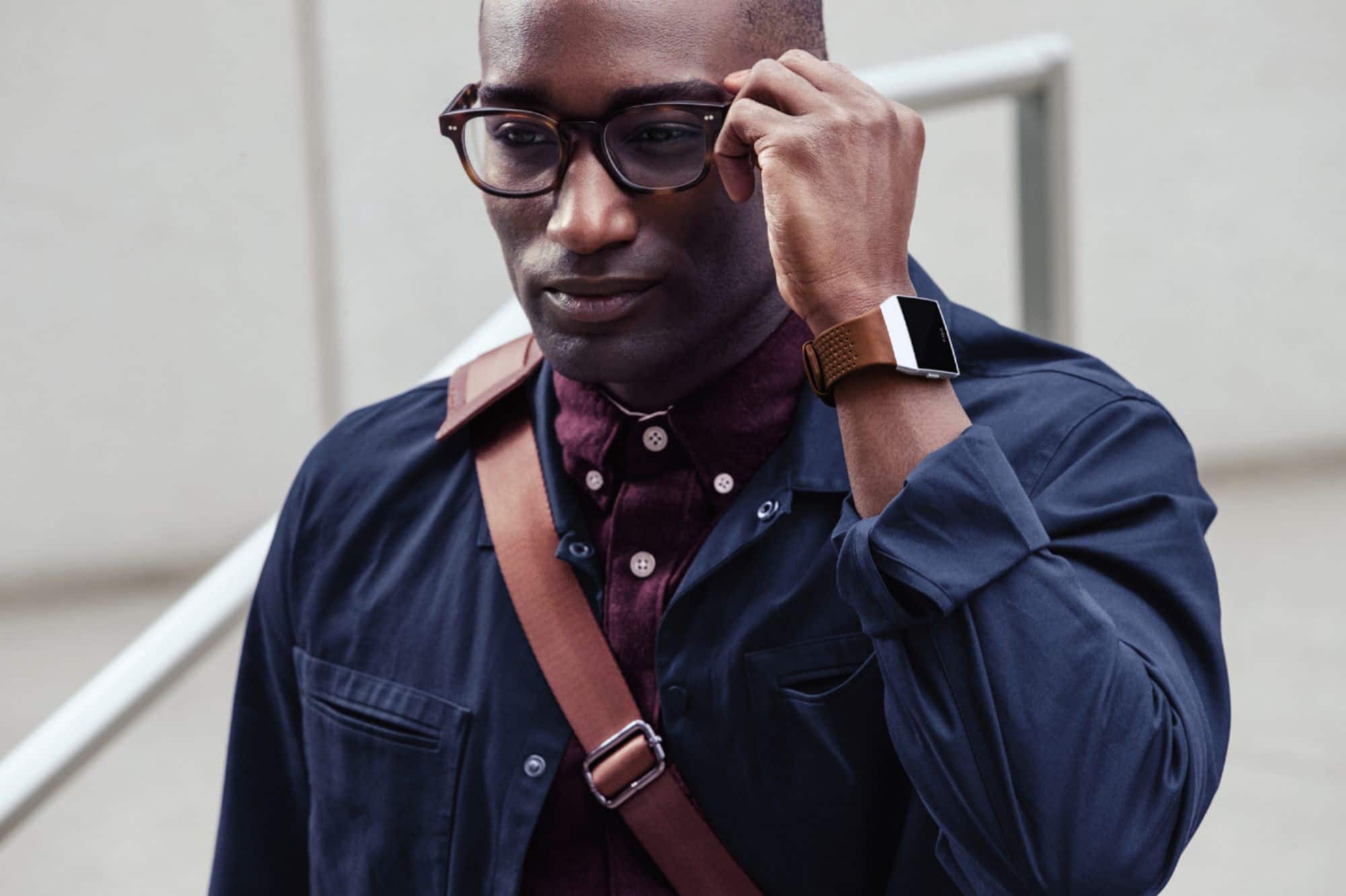 Alt View 14. Fitbit - Band Leather Large Watch Strap for Fitbit Ionic - Cognac.