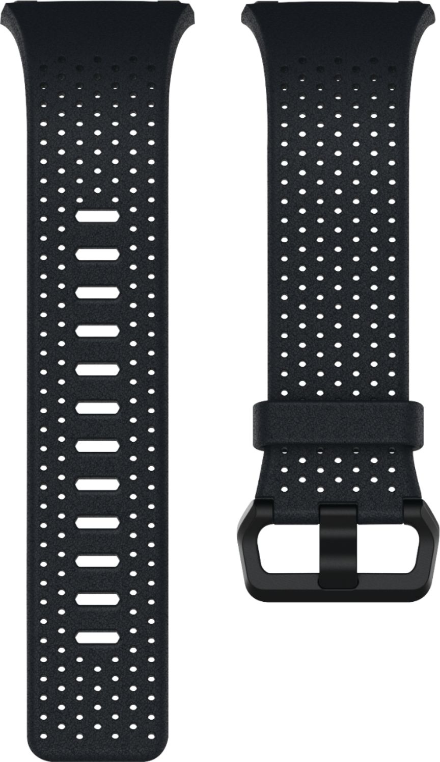 Best Buy: Band Leather Large Watch Strap for Fitbit Ionic Midnight blue ...