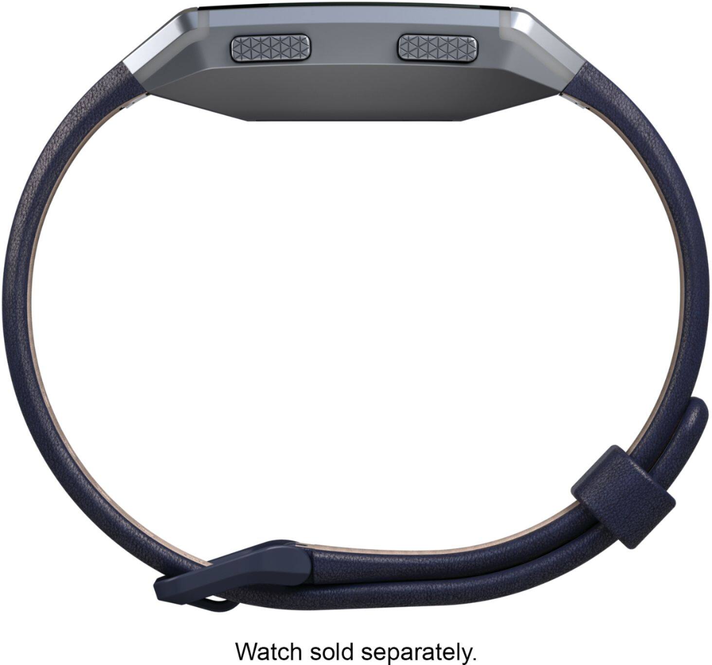 Alt View 12. Fitbit - Band Leather Large Watch Strap for Fitbit Ionic - Midnight blue.