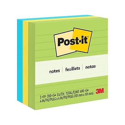 Post-it  
notes feuilletas notas  

3 EA/CH TOTAL/CONT. 600  
3M 200 (101 mm x 4 IN/PO/PULG)  
4 IN/PO/PULG x 4 IN/PO/PULG (101 mm x 101 mm)