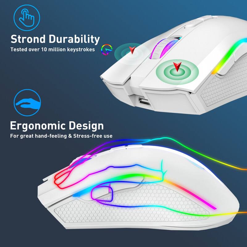 Strond Durability  
Tested over 10 million keystrokes  

Ergonomic Design  
For great hand-feeling & Stress-free use