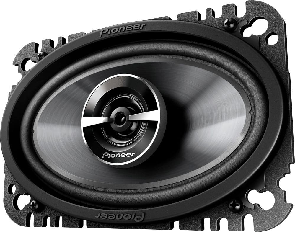 Left. Pioneer - 4" x 6" 2-way Coaxial Speakers (Pair) - Black.