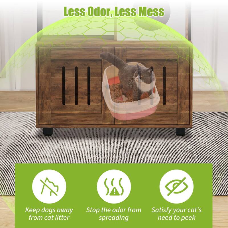 Less Odor, Less Mess

- Keep dogs away from cat litter
- Stop the odor from spreading
- Satisfy your cat's need to peek