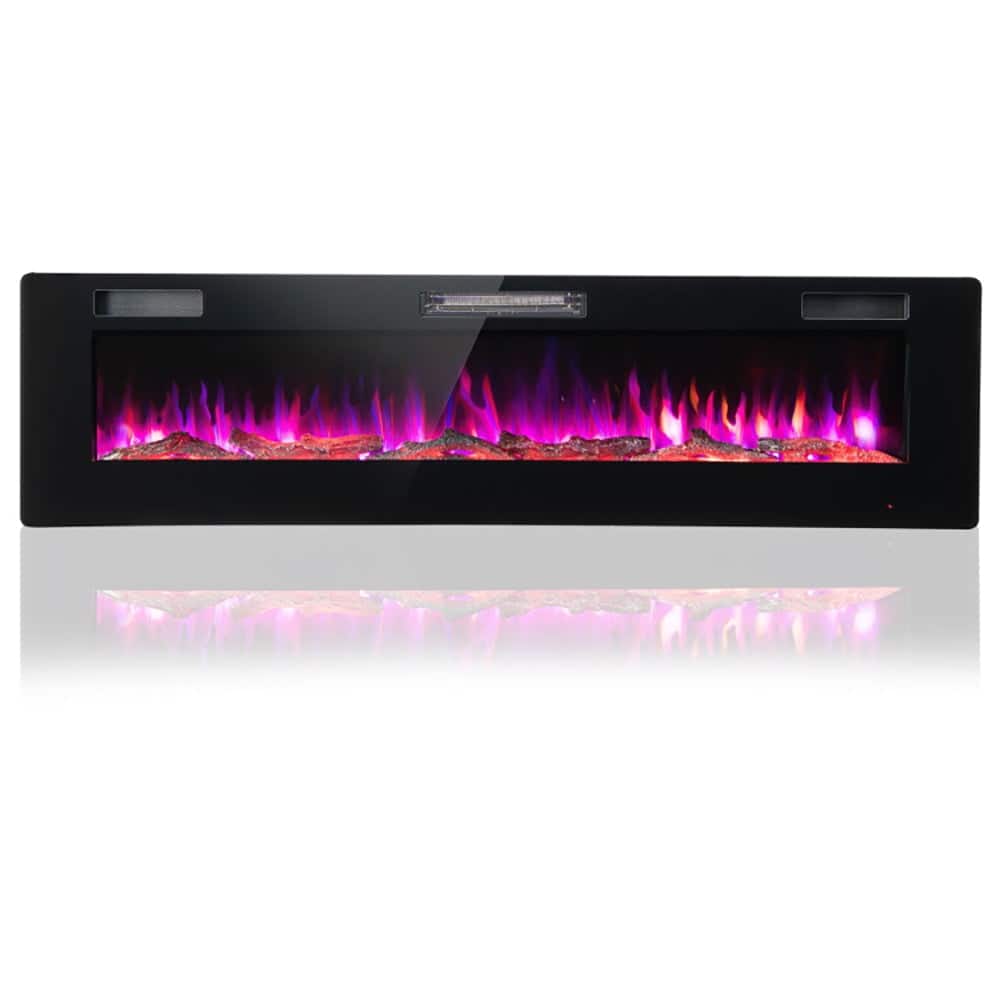 Resenkos - Fireplace Heater,Electric Fireplace, 60 Inches Ultra-thin Electric Fireplace with Remote Control and Timer Function