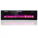 Front. Resenkos - Fireplace Heater,Electric Fireplace, 60 Inches Ultra-thin Electric Fireplace with Remote Control and Timer Function.