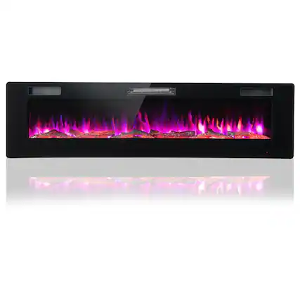 Front. Resenkos - Fireplace Heater,Electric Fireplace, 60 Inches Ultra-thin Electric Fireplace with Remote Control and Timer Function.