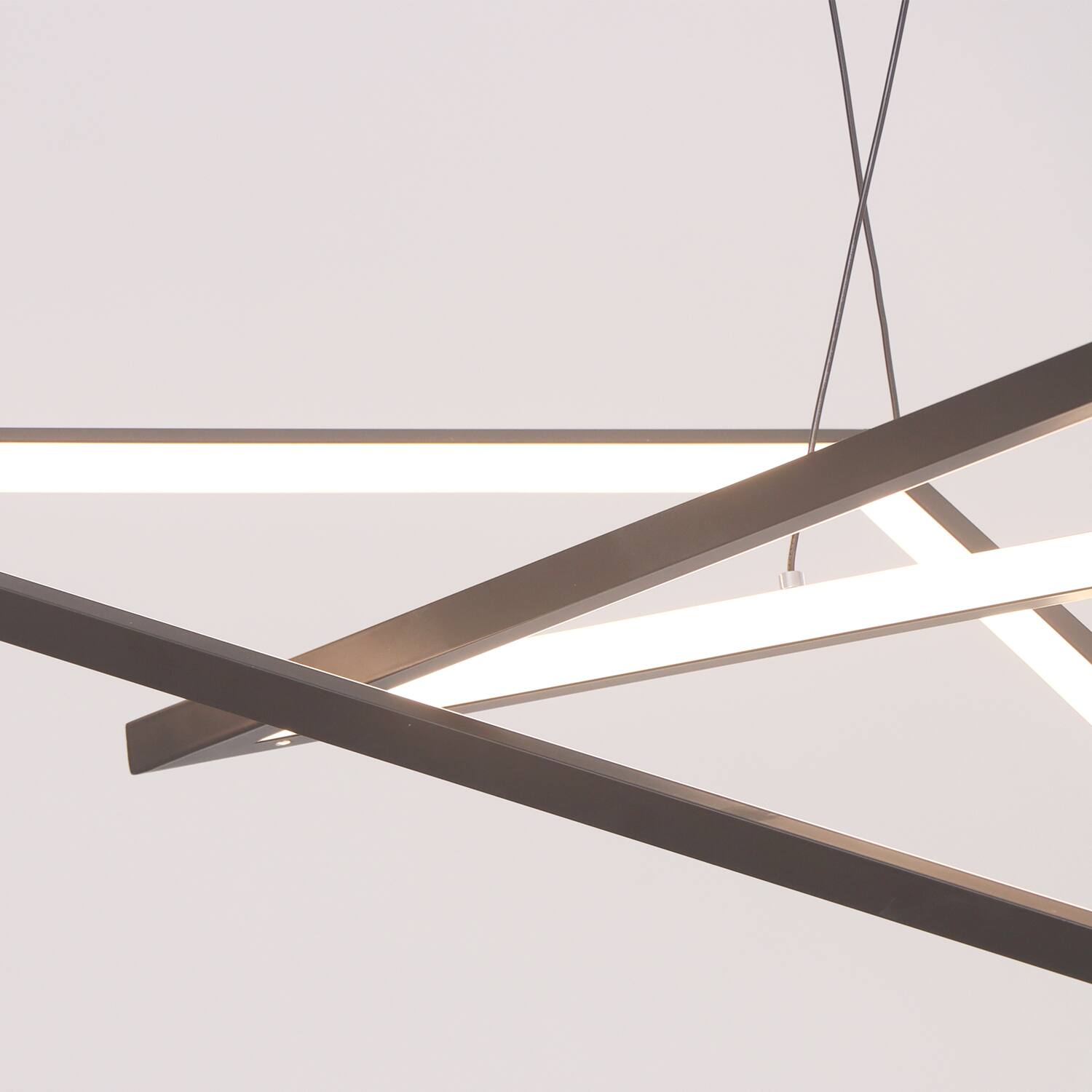 Alt View 5. Umeiluce - 47 Inch Modern Geometric Chandelier Linear Kitchen Island Lighting Led Dimmable - Matte Black.