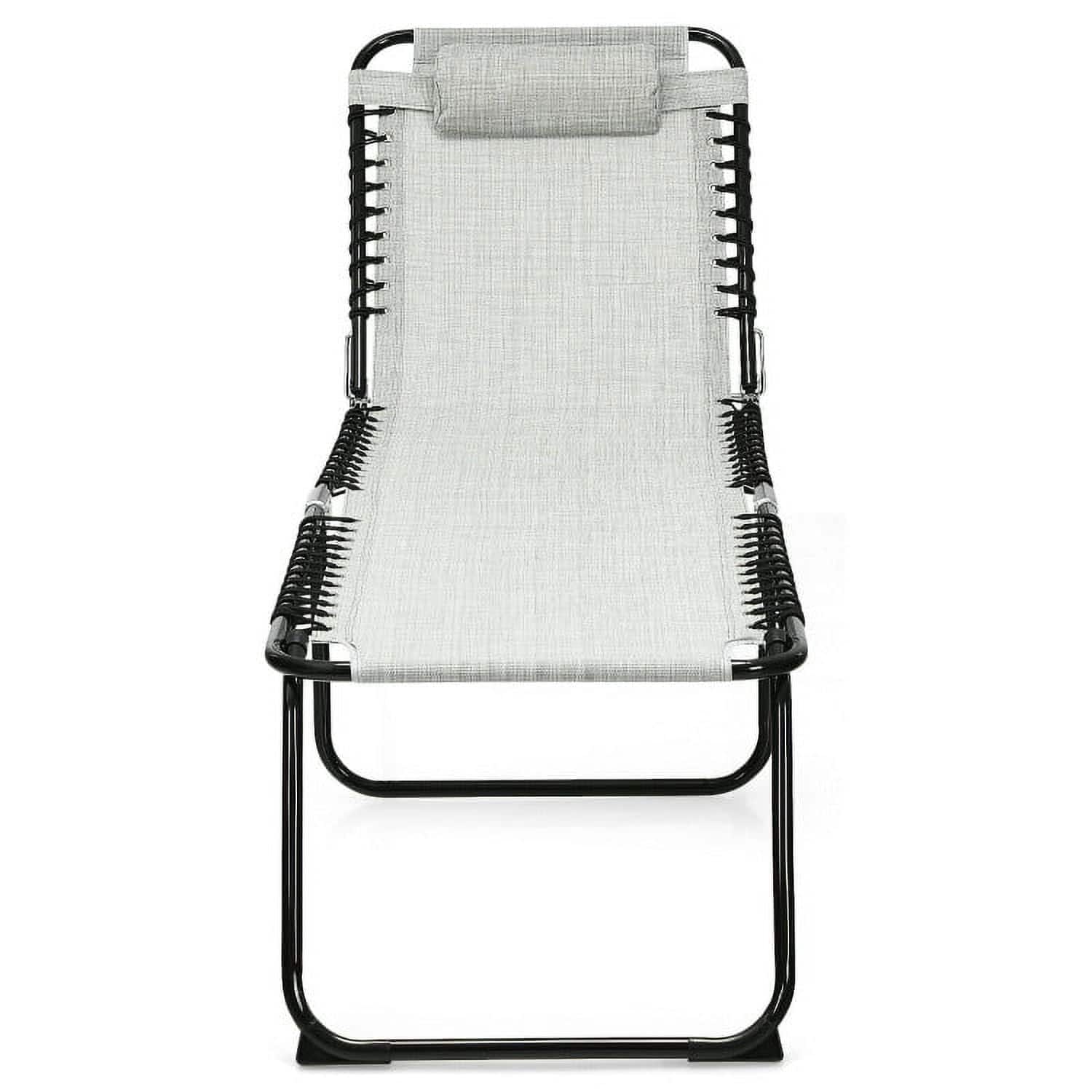 Kadyn - Outdoor Chaise Lounge Chair, Folding Heightening Design Beach Lounge Chair with Pillow for Patio - Gray